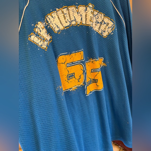 Blue and Yellow Graphic Polo Shirt - Picture 3 of 5